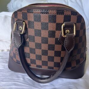Brown checkered purse